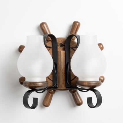 Brilagi - Iluminação de parede TIMONA 2xE14/40W/230V faia/nogueira