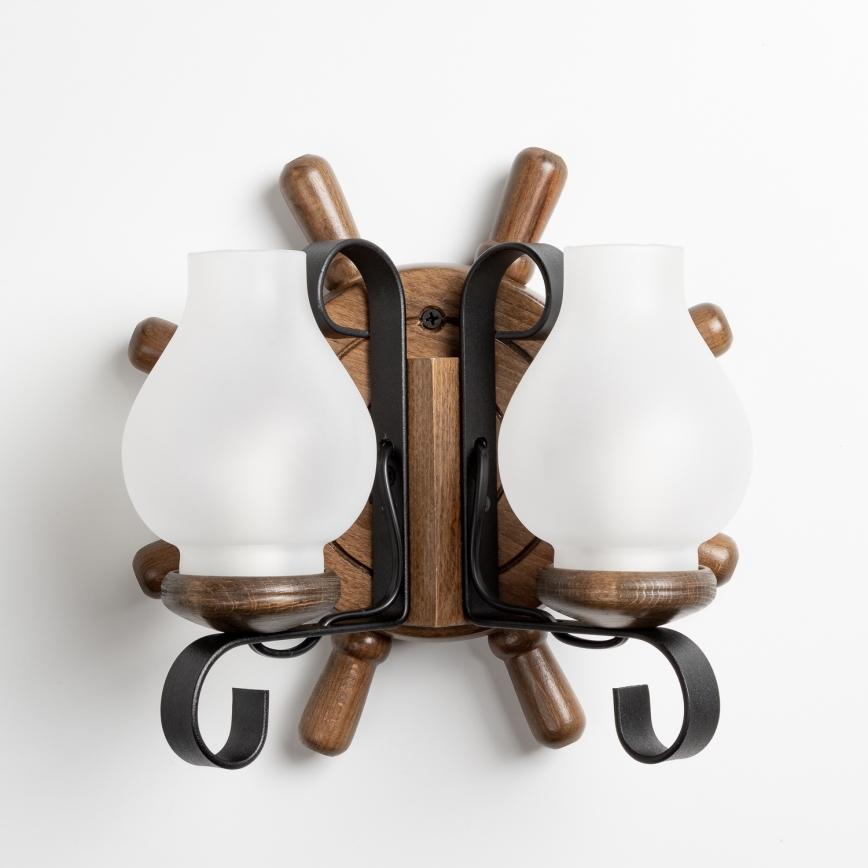 Brilagi - Iluminação de parede TIMONA 2xE14/40W/230V faia/nogueira