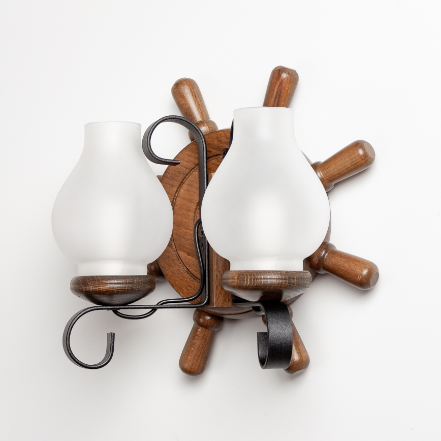 Brilagi - Iluminação de parede TIMONA 2xE14/40W/230V faia/nogueira