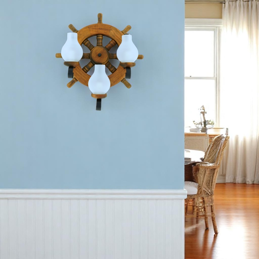 Brilagi - Iluminação de parede TIMONA 3xE14/40W/230V faia