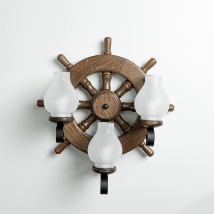 Brilagi - Iluminação de parede TIMONA 3xE14/40W/230V faia/nogueira