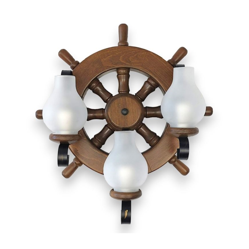 Brilagi - Iluminação de parede TIMONA 3xE14/40W/230V faia/nogueira