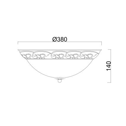 Brilagi - Iluminação de teto ARIADNA 3xE27/60W/230V dourado/creme/pátina