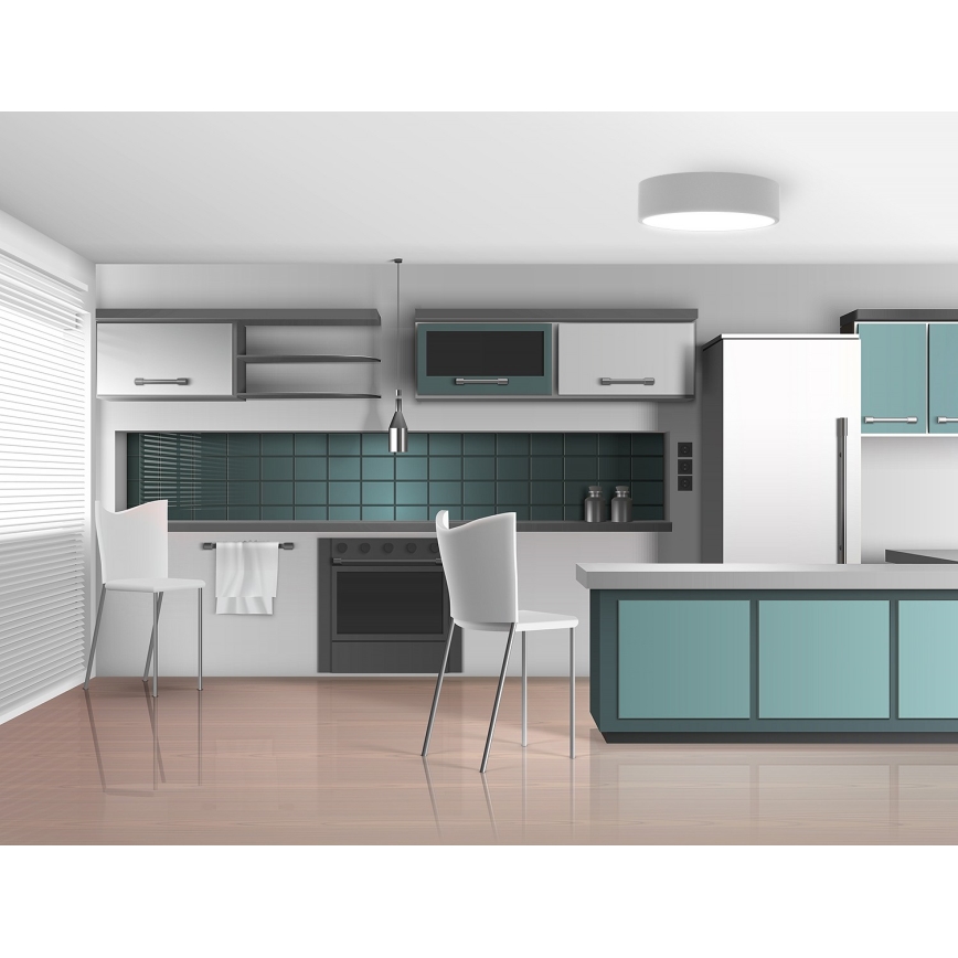 Brilagi - Iluminação de teto com sensor CLARE 2xE27/24W/230V diâmetro 30 cm cinzento