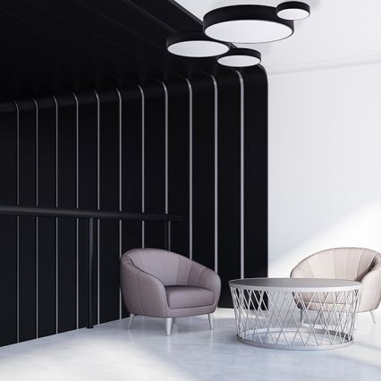 Brilagi - Iluminação de teto com sensor CLARE 2xE27/24W/230V diâmetro 30 cm preto