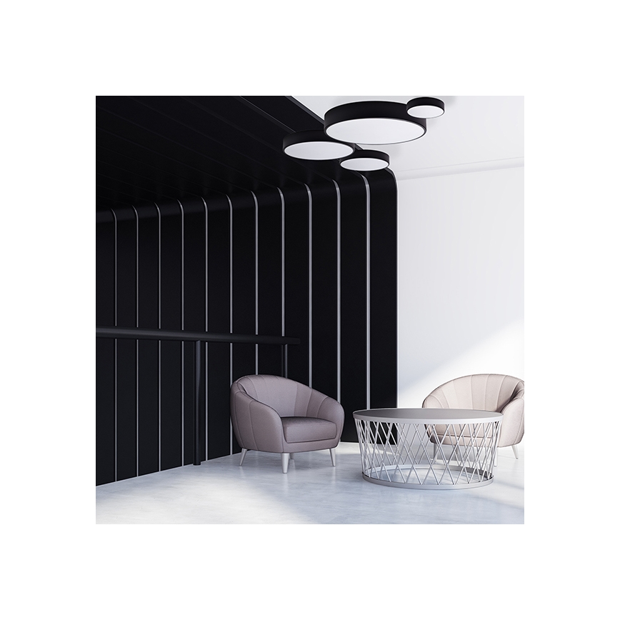 Brilagi - Iluminação de teto com sensor CLARE 2xE27/40W/230V diâmetro 30 cm preto