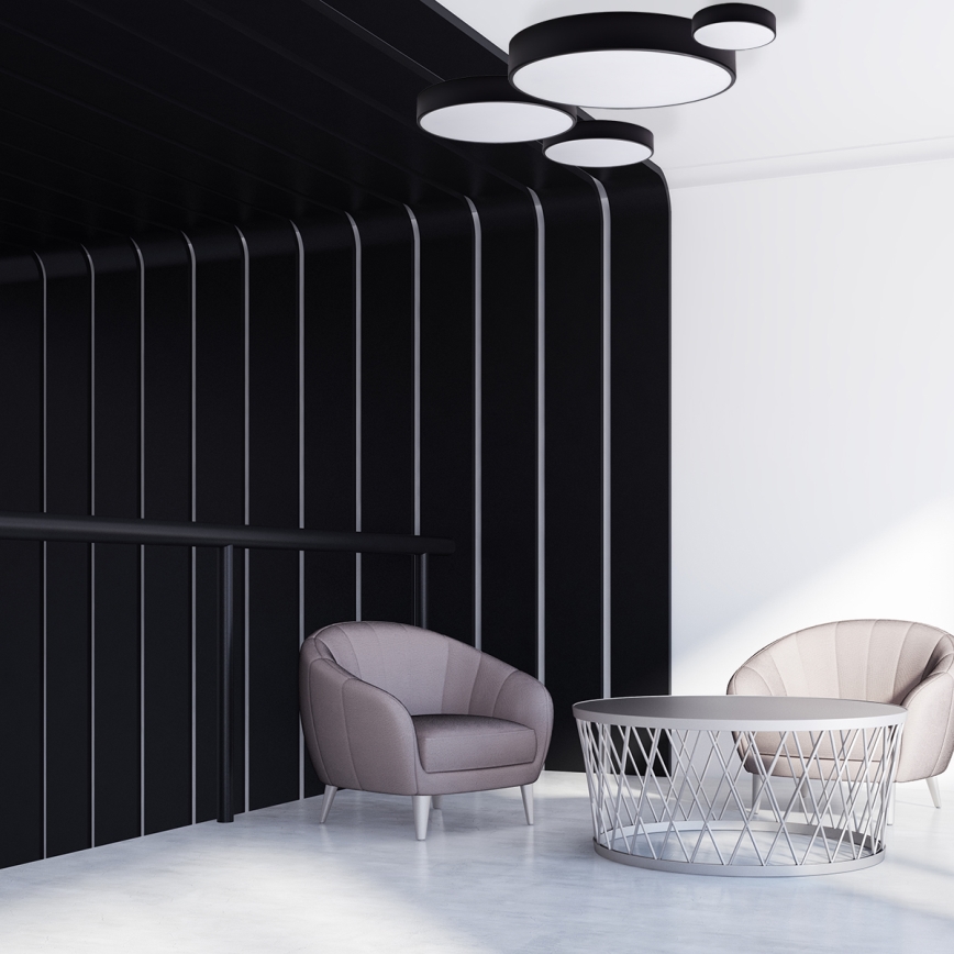 Brilagi - Iluminação de teto de casa de banho CLARE 2xE27/24W/230V diâmetro 30 cm preto IP54