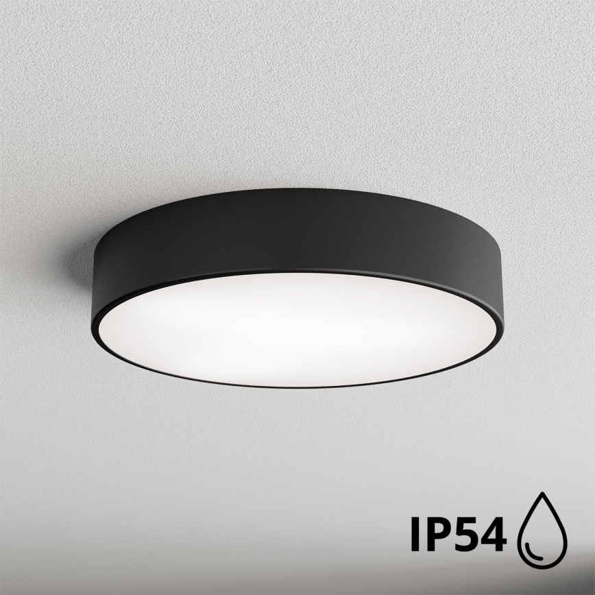 Brilagi - Iluminação de teto de casa de banho CLARE 3xE27/24W/230V diâmetro 40 cm preto IP54