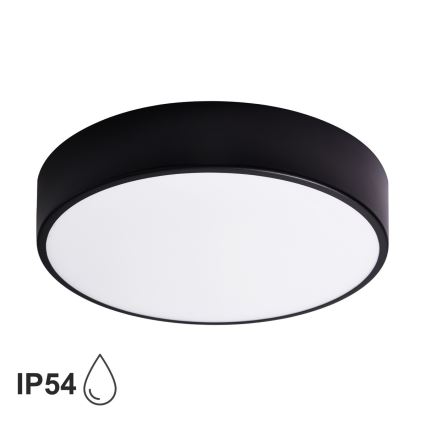 Brilagi - Iluminação de teto de casa de banho CLARE 3xE27/24W/230V diâmetro 40 cm preto IP54