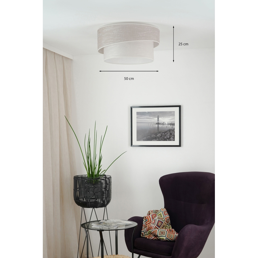 Brilagi - Iluminação de teto DOVER SHINE 1xE27/15W/230V diâmetro 50 cm cinzento/creme