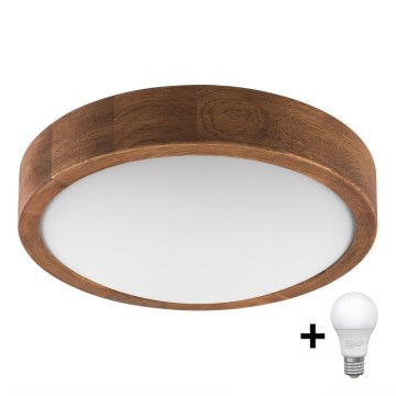 Brilagi - Iluminação de teto LED CARVALHO SLIM 1xE27/60W/230V carvalho cereja diâmetro 27 cm