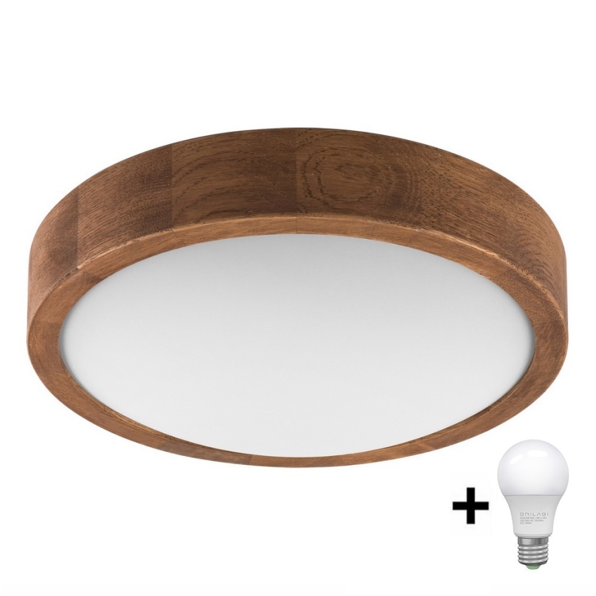 Brilagi - Iluminação de teto LED CARVALHO SLIM 1xE27/60W/230V carvalho cereja diâmetro 27 cm