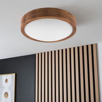 Brilagi - Iluminação de teto LED CARVALHO SLIM 1xE27/60W/230V carvalho cereja diâmetro 27 cm