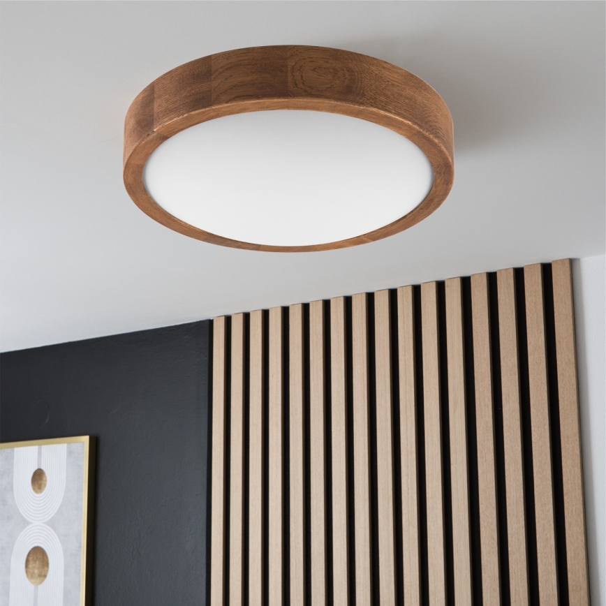 Brilagi - Iluminação de teto LED CARVALHO SLIM 1xE27/60W/230V carvalho cereja diâmetro 27 cm