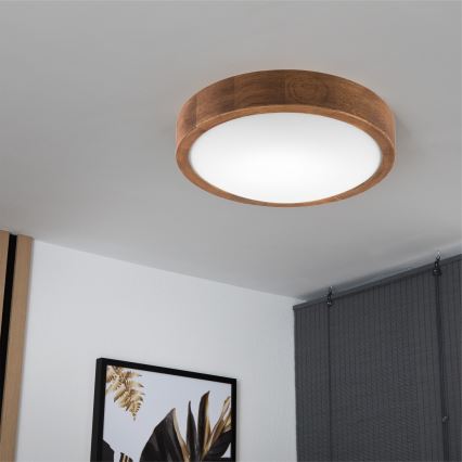 Brilagi - Iluminação de teto LED CARVALHO SLIM 1xE27/60W/230V carvalho cereja diâmetro 27 cm