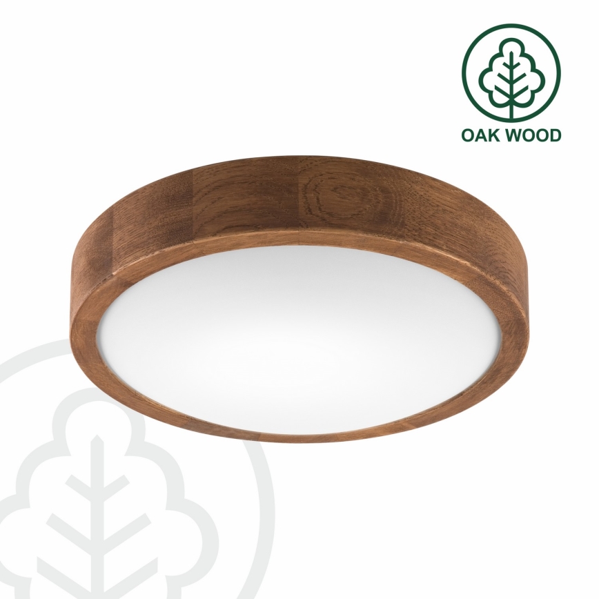 Brilagi - Iluminação de teto LED CARVALHO SLIM 1xE27/60W/230V carvalho cereja diâmetro 27 cm