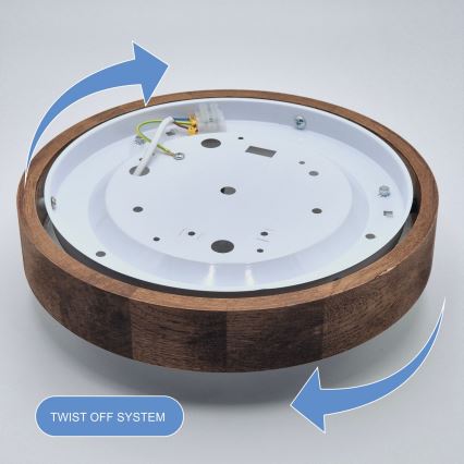 Brilagi - Iluminação de teto LED CARVALHO SLIM 1xE27/60W/230V carvalho cereja diâmetro 27 cm