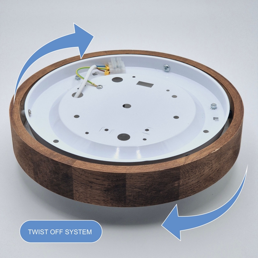 Brilagi - Iluminação de teto LED CARVALHO SLIM 1xE27/60W/230V carvalho cereja diâmetro 27 cm