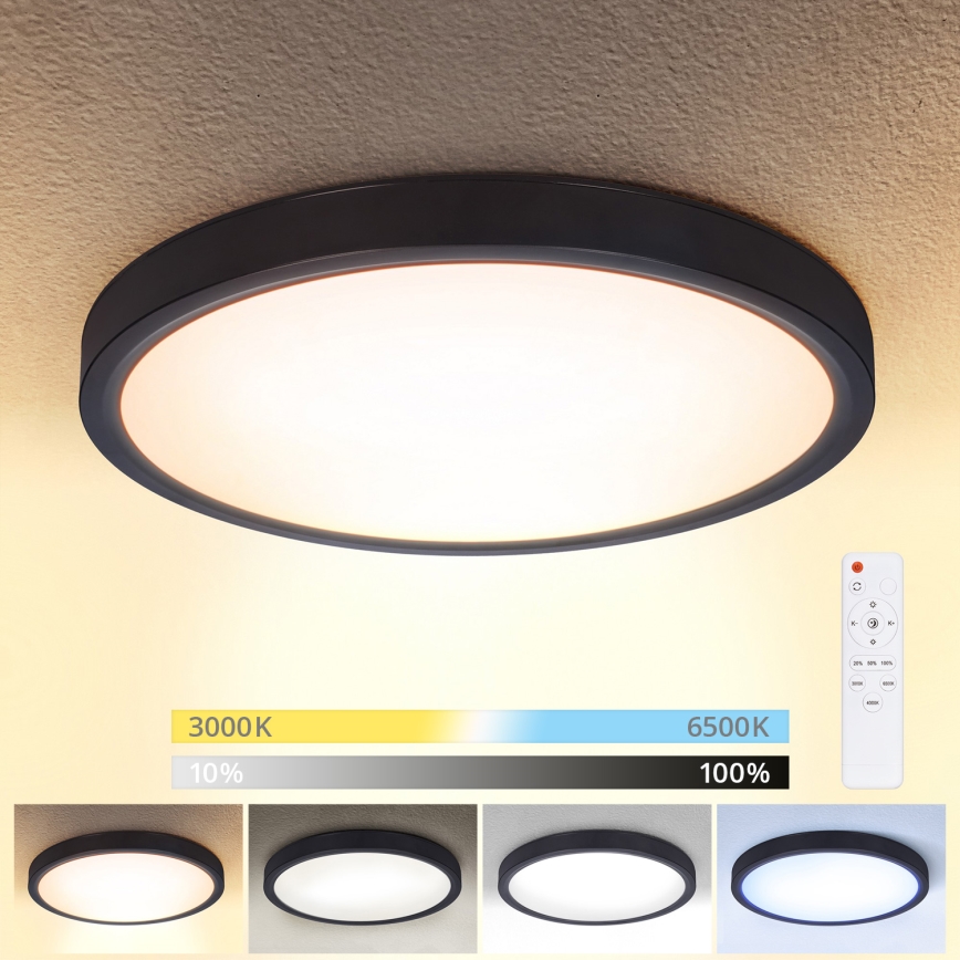 Brilagi - Iluminação de teto LED com regulação ESTELA LED/36W/230V 3000-6500K ø 30 cm preto + comando