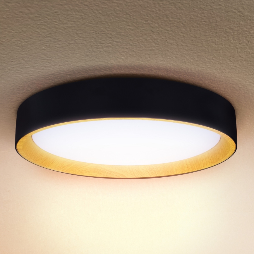 Brilagi - Iluminação de teto LED com regulação LARIOS LED/48W/230V 3000-6500K ø 39 cm preto + comando