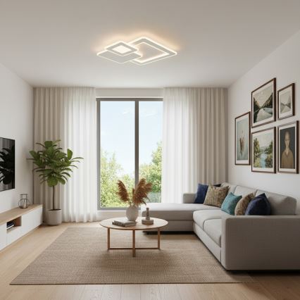 Brilagi - Iluminação de teto LED com regulação MODERN LED/93W/230V 2700-6500K 48,5x48,5 cm + comando