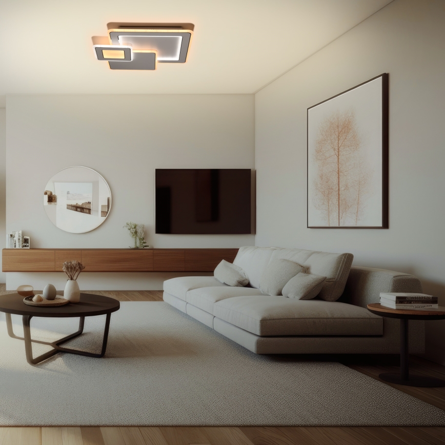 Brilagi - Iluminação de teto LED com regulação MODERN LED/93W/230V 2700-6500K 48,5x48,5 cm + comando