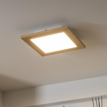 Brilagi - Iluminação de teto LED com regulação SLIMFRAME WOOD LED/25W/230V 34x34 cm 3000-6000K castanho + comando