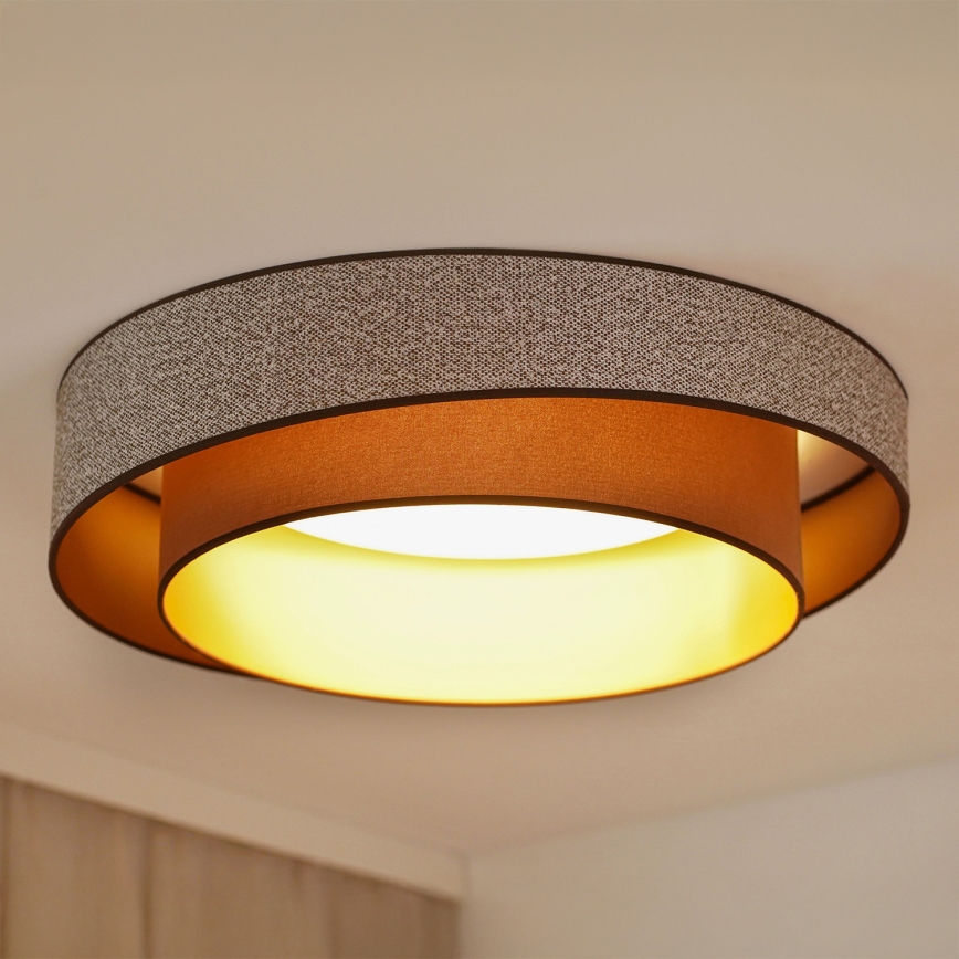 Brilagi - Iluminação de teto LED com regulação VEGAS SHINE LED/24W/230V diâmetro 60 cm 3000/4000/6500K castanho + comando