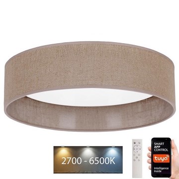 Brilagi - Iluminação de teto LED com regulação VELVET SMART LED/24W/230V d. 45 cm 2700-6500K Wi-Fi Tuya castanho + comando