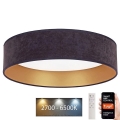 Brilagi - Iluminação de teto LED com regulação VELVET SMART LED/24W/230V d. 45 cm 2700-6500K Wi-Fi Tuya cinzento/dourado + comando
