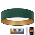 Brilagi - Iluminação de teto LED com regulação VELVET SMART LED/24W/230V d. 45 cm 2700-6500K Wi-Fi Tuya verde/dourado + comando