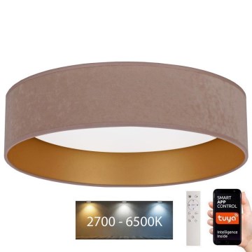 Brilagi - Iluminação de teto LED com regulação VELVET SMART LED/36W/230V d. 55 cm 2700-6500K Wi-Fi Tuya bege/dourado + comando