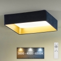 Brilagi - Iluminação de teto LED com regulação VELVET SQUARE LED/24W/230V 3000/4000/6500K + controlo remoto azul escuro