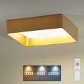Brilagi - Iluminação de teto LED com regulação VELVET SQUARE LED/24W/230V 3000/4000/6500K + controlo remoto bege