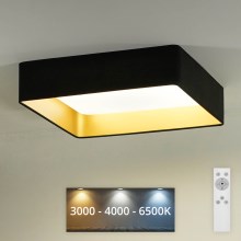 Brilagi - Iluminação de teto LED com regulação VELVET SQUARE LED/24W/230V 3000/4000/6500K + controlo remoto preto