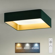 Brilagi - Iluminação de teto LED com regulação VELVET SQUARE LED/24W/230V 3000/4000/6500K + controlo remoto verde