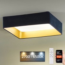 Brilagi - Iluminação de teto LED com regulação VELVET SQUARE SMART LED/36W/230V 2700-6500K Wi-Fi Tuya + controlo remoto azul escuro