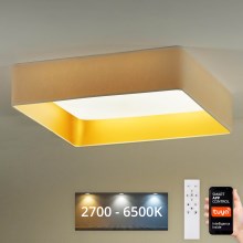 Brilagi - Iluminação de teto LED com regulação VELVET SQUARE SMART LED/36W/230V 2700-6500K Wi-Fi Tuya + controlo remoto creme