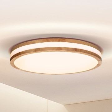 Brilagi - Iluminação de teto LED MOLINA LED/24W/230V carvalho diâmetro 29 cm