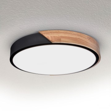Brilagi - Iluminação de teto LED PILANA LED/24W/230V carvalho diâmetro 30 cm