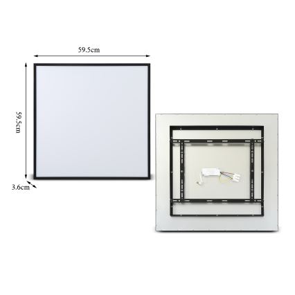 Brilagi - Iluminação de teto LED SLIMFRAME LED/58W/230V 60x60 cm preto