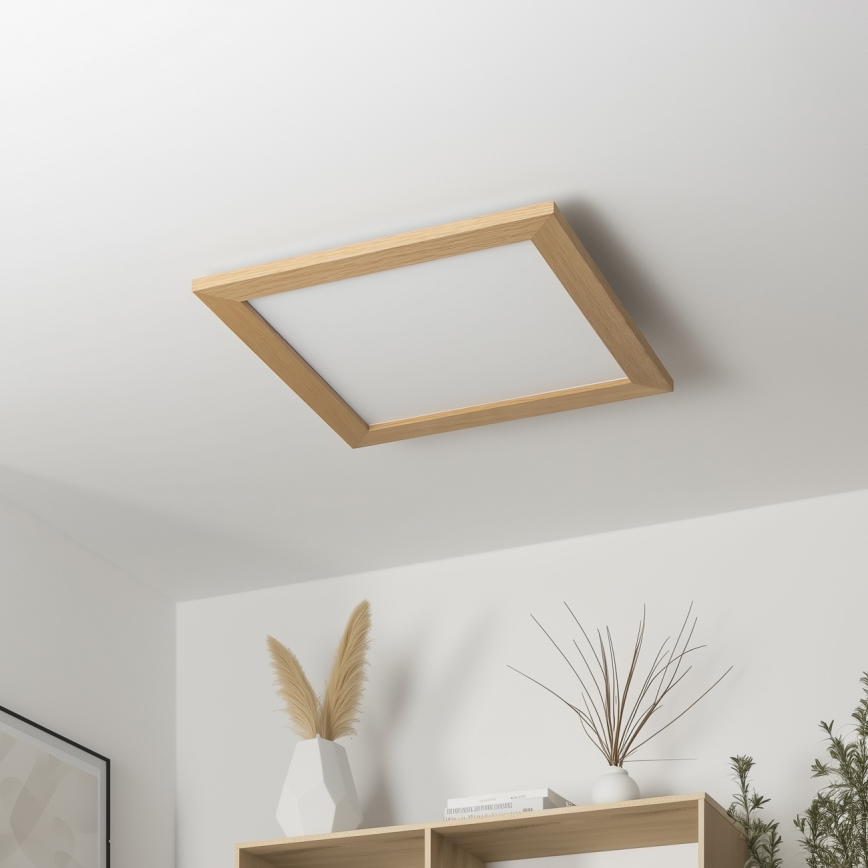 Brilagi - Iluminação de teto LED SLIMFRAME WOOD LED/36W/230V 49,5x49,5 cm castanho