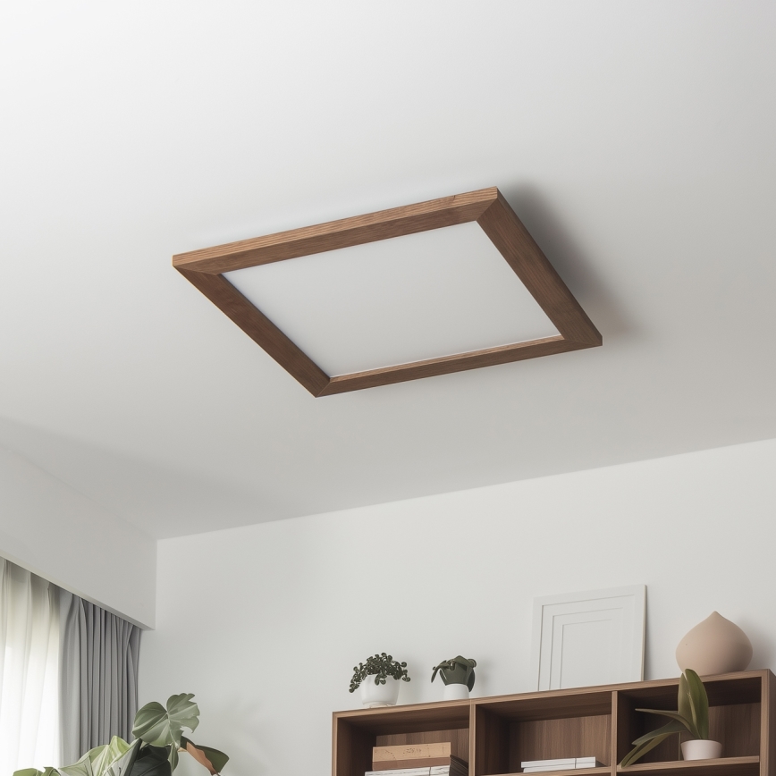Brilagi - Iluminação de teto LED SLIMFRAME WOOD LED/36W/230V 49,5x49,5 cm