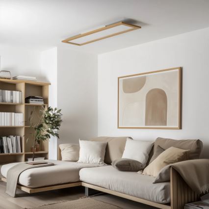 Brilagi - Iluminação de teto LED SLIMFRAME WOOD LED/58W/230V 124x34 cm castanho