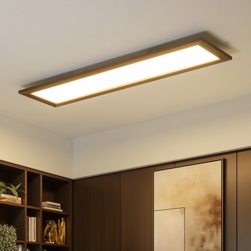 Brilagi - Iluminação de teto LED SLIMFRAME WOOD LED/58W/230V 124x34 cm