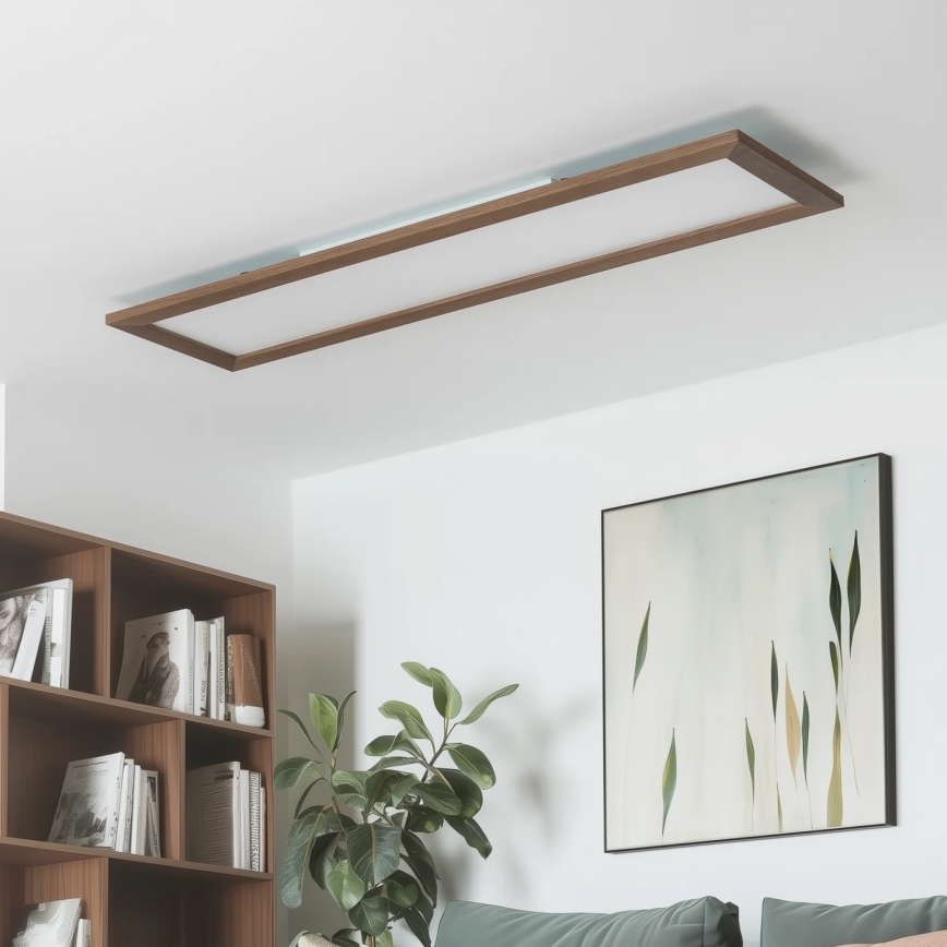 Brilagi - Iluminação de teto LED SLIMFRAME WOOD LED/58W/230V 124x34 cm