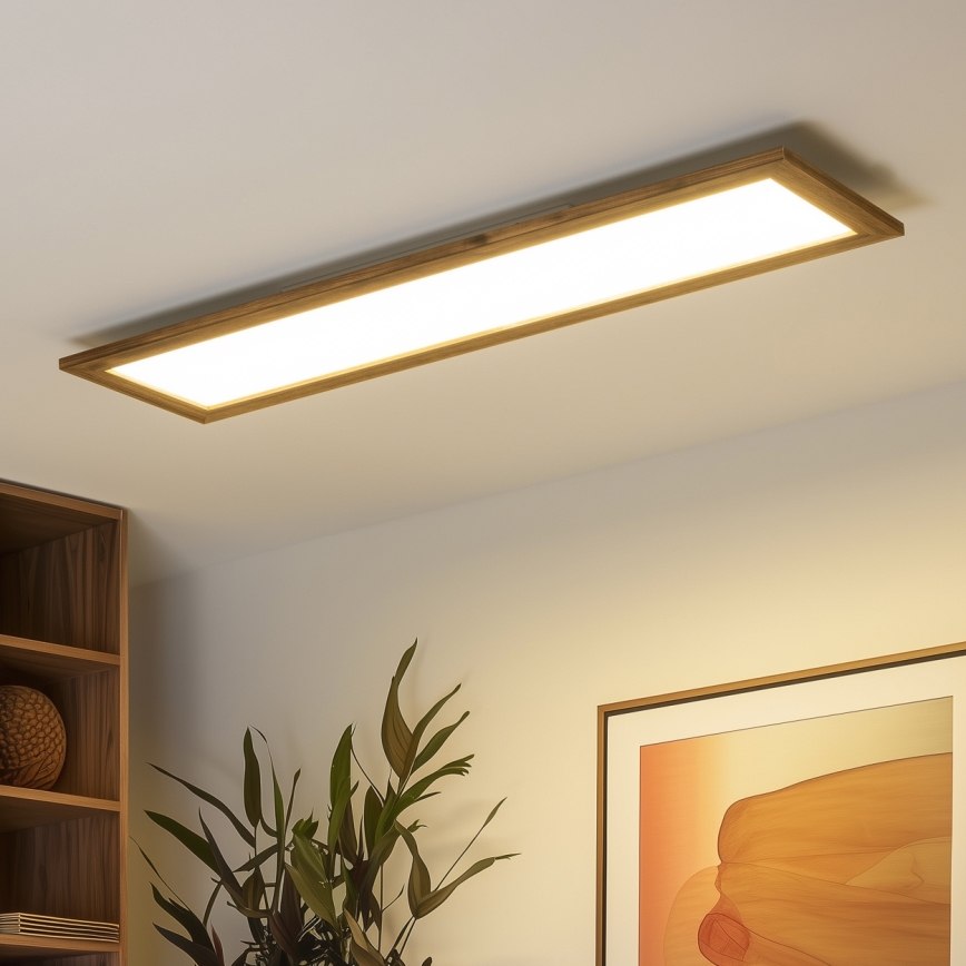 Brilagi - Iluminação de teto LED SLIMFRAME WOOD LED/58W/230V 124x34 cm