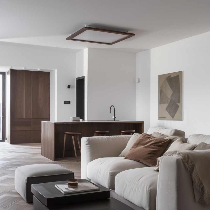 Brilagi - Iluminação de teto LED SLIMFRAME WOOD LED/58W/230V 64x64 cm