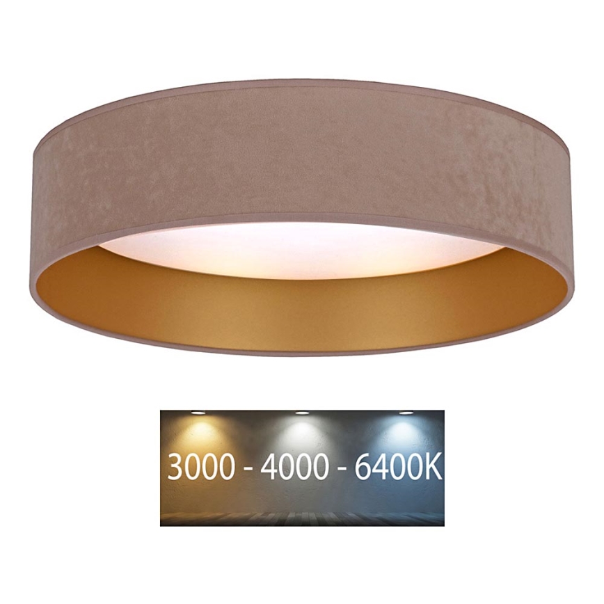 Brilagi - Iluminação de teto LED VELVET LED/12W/230V d. 30 cm 3000K/4000K/6400K bege/dourado