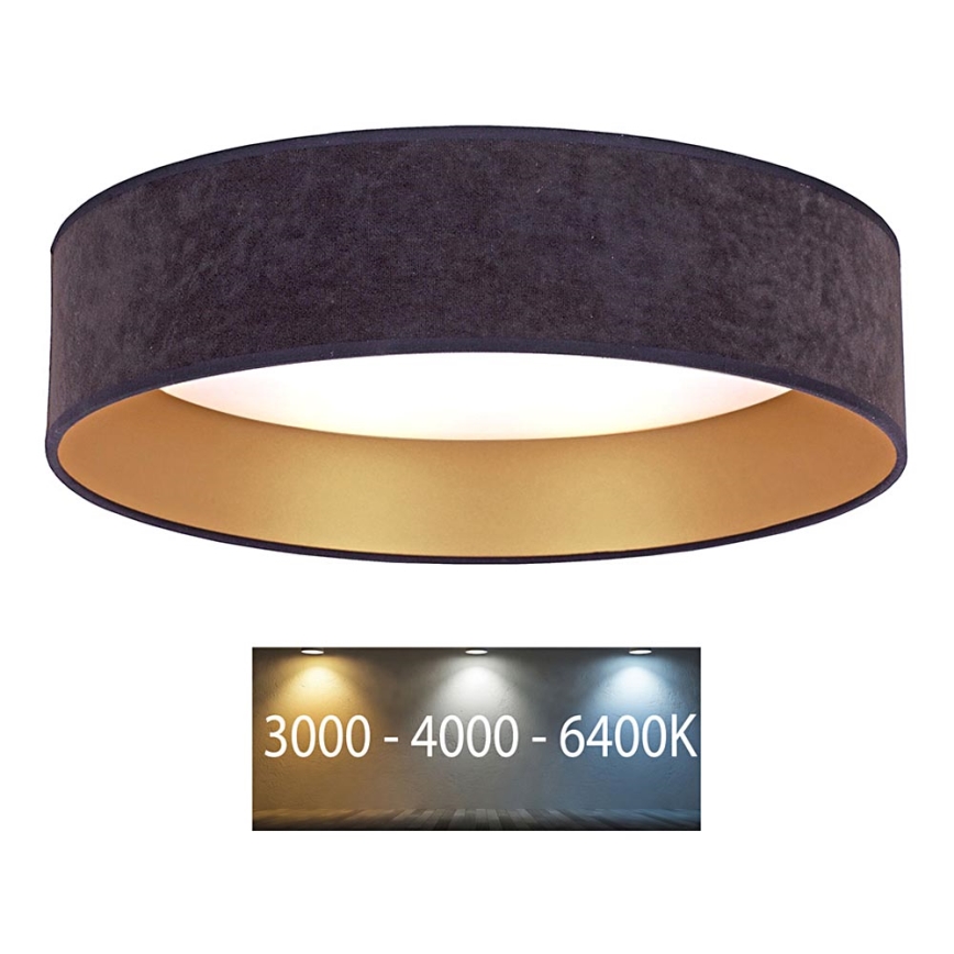 Brilagi - Iluminação de teto LED VELVET LED/12W/230V d. 30 cm 3000K/4000K/6400K cinzento/dourado